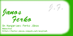janos ferko business card
